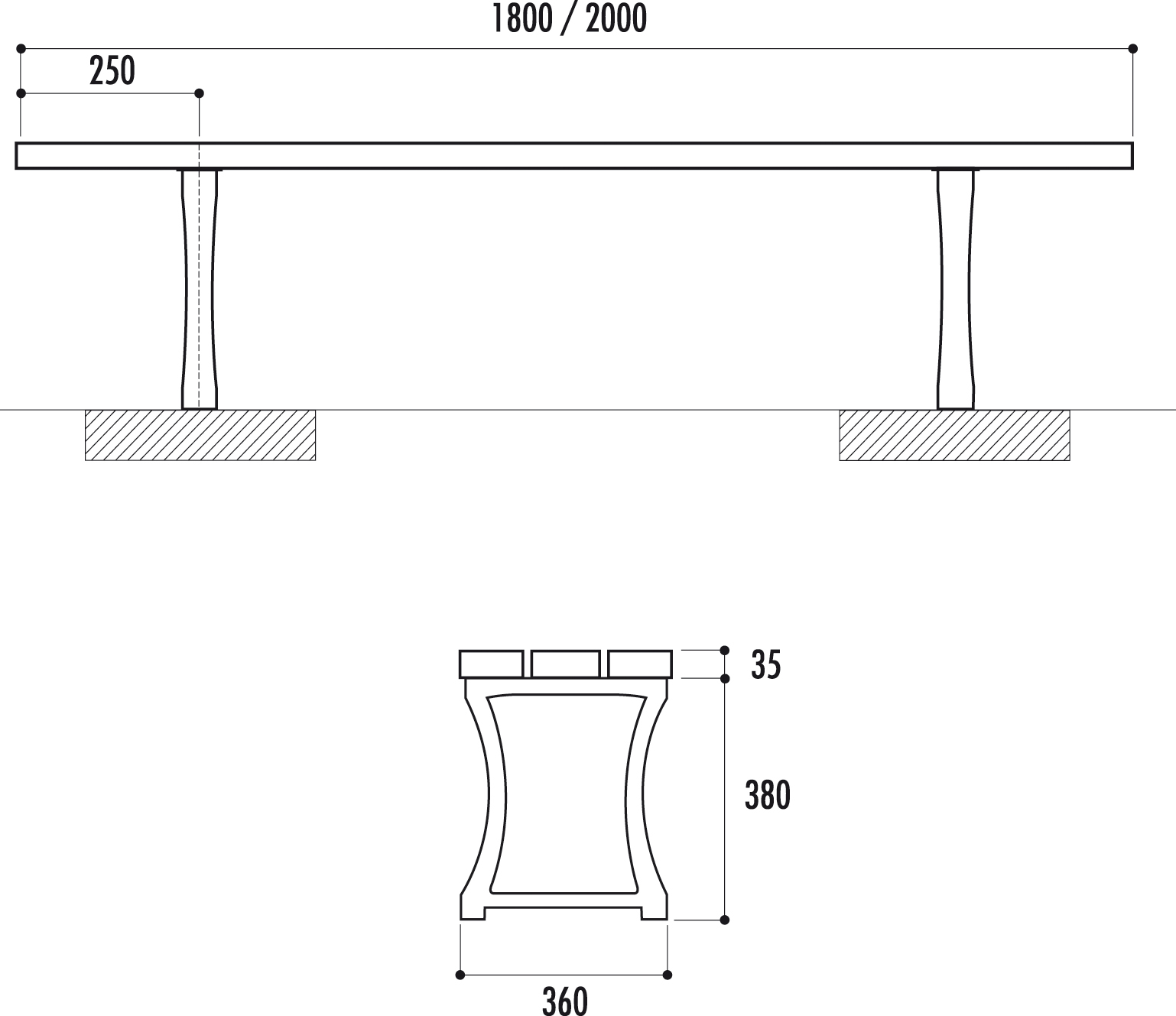 dimensions de la banquette toledo - Net Collectivités