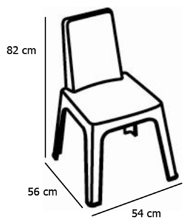 dimensions de la chaise en polypro net collectivités