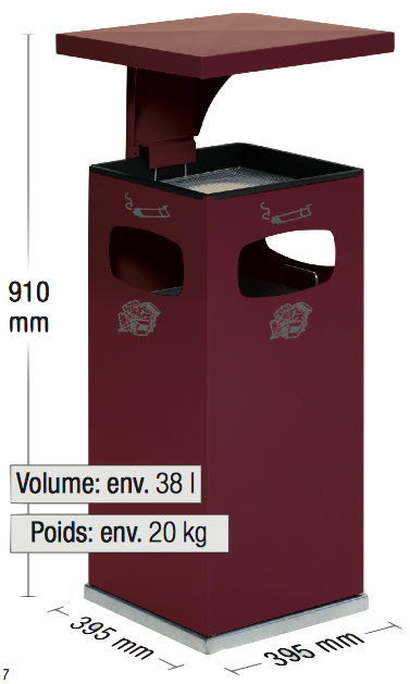 dimensions du cendrier extérieur net collectivités