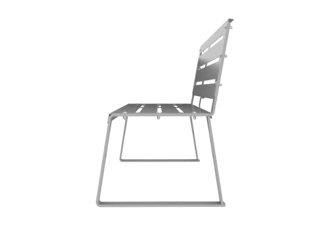 Banc acier extérieur vue de profil