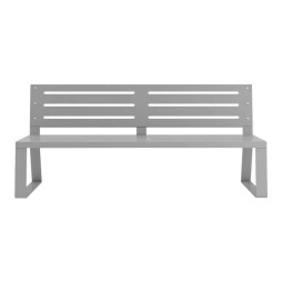 banc public métal gris vue de face