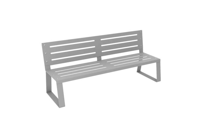 Banc acier extérieur gris
