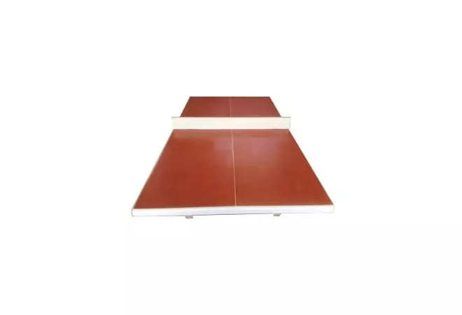 Table de ping-pong en béton RONDO avec plateau rouge