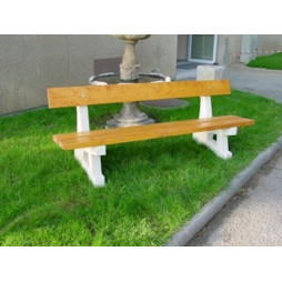 Banc extérieur en béton et bois Costa