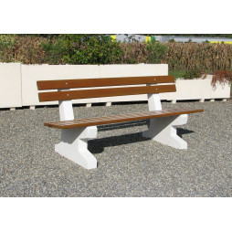 Banc urbain bois et béton Tremble