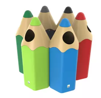 Poubelle crayon ludique en polyéthylène - Net Collectivités