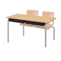 Visuel bureau monobloc - table et chaises scolaire - 2 places - Net Collectivités