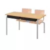 Visuel bureau monobloc - table et chaises scolaire - 2 places - Net Collectivités