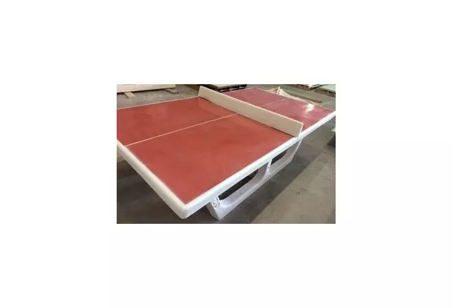 Table de ping-pong en béton RONDO terre de sienne