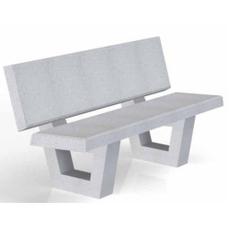 Banc en U, (240x67x45 cm) en béton préfabriqué; mobilier urbain