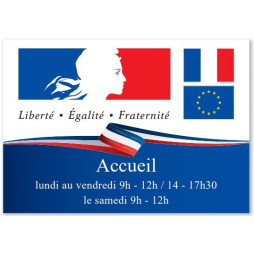 Plaque personnalisable horizontale Loi Peillon pour établissements publics - Net Collectivités