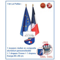 Kit école - Loi Peillon - 1 écusson personnalisable + 2 drapeaux