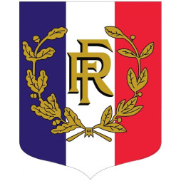 Écusson porte-drapeaux - Tricolore + RF et palmes - Gamme éco