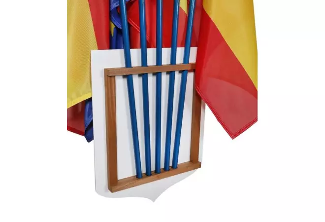 Écusson porte-drapeaux - Tricolore + RF et palmes - Gamme éco