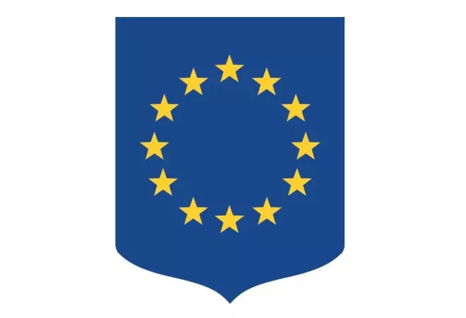 Écusson porte-drapeaux - Union Européenne en PVC châssis en bois