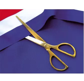 Ciseaux dorés pour cérémonie d'inauguration - longueur 19 cm - Net Collectivités