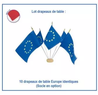 Lot de 10 drapeaux européens de table - en maille - Net Collectivités