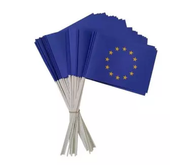 Lot de 50 ou 100 drapeaux Union Européenne en papier à agiter - Net Collectivités