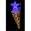 Décor lumineux de Noël en Bambou - modèle Étoile filante - décoration de noël pour poteau