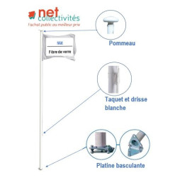 Mâts standard en fibre de verre - Pavoisement - Net Collectivités