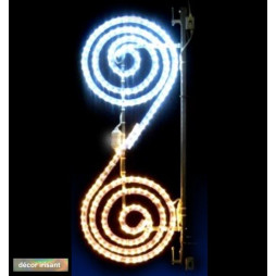 Décor féerique de Noël pour candélabres - Duo spirale - décor irisant pour illuminer les villes