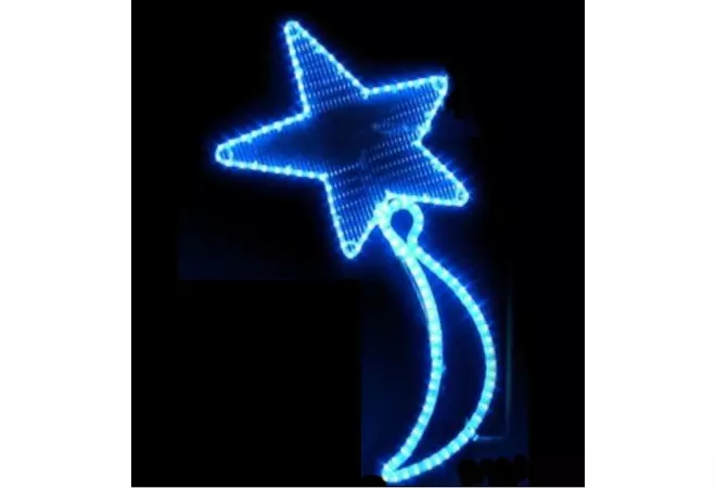 Décor féerique de Noël pour réverbères - Étoile filante bleue