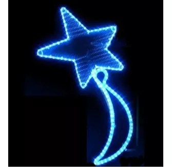 Décor féerique de Noël pour réverbères - Étoile filante bleue