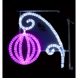 Décor de Noël lampion lumineux à LED pour Poteau - Net Collectivités