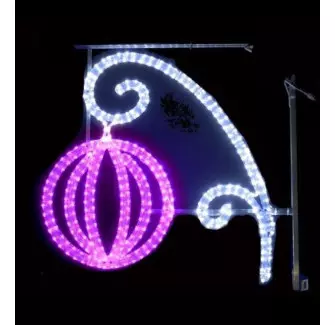 Décor de Noël lampion lumineux à LED pour Poteau - Net Collectivités