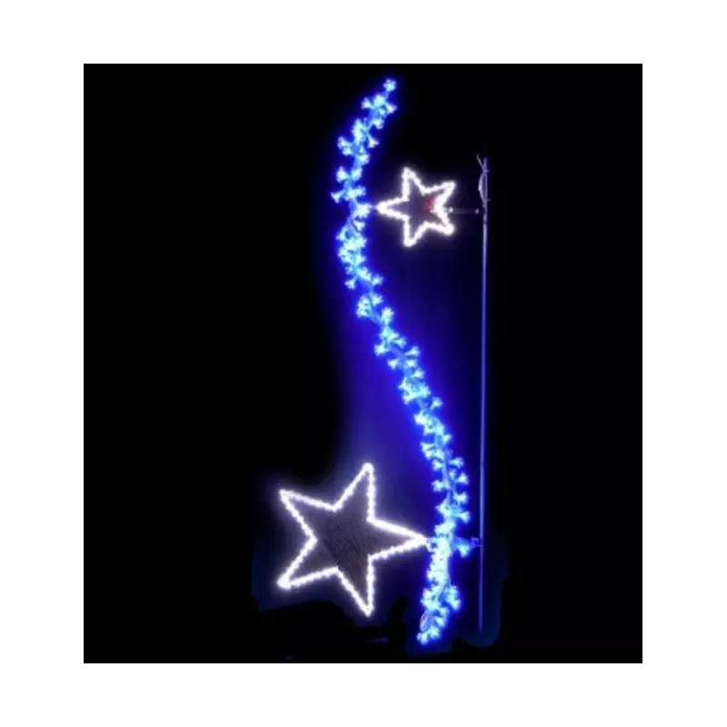 Décor lumineux Branche courbe d'étoiles pour lampadaire