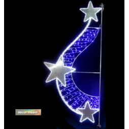 Décor lumineux et irisant Étoiles aux Merveilles pour lampadaire - Net Collectivités