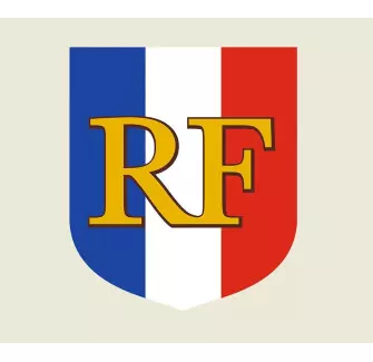 Écusson porte-drapeaux - Tricolore RF - Gamme premium