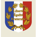 Écusson porte-drapeaux - Palmes et devise française - Gamme premium
