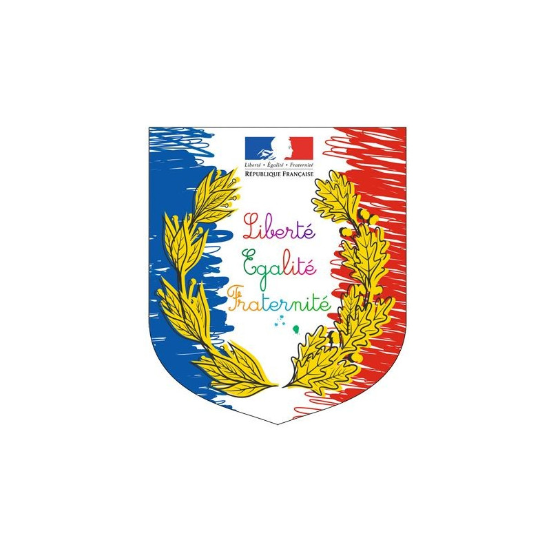 Écusson porte-drapeaux - Spécial école Loi Peillon - Gamme premium