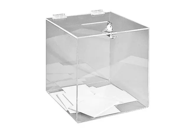 Urne électorale cubique transparente en plexi - 500 bulletins - Net Collectivités