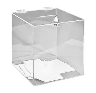 Urne électorale cubique transparente en plexi - 500 bulletins - Net Collectivités