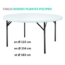 Table Ronde Polypro pliante de Net Collectivités