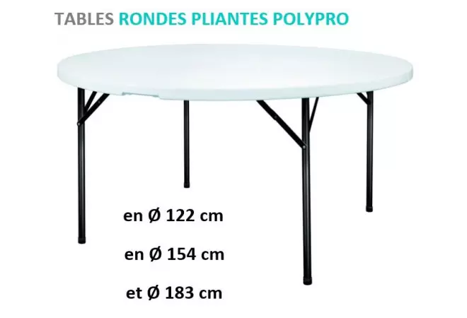 Table Ronde Polypro pliante de Net Collectivités