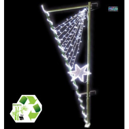 Décor de Noël lumineux en Bambou - modèle Étoile - décoration de noël pour poteau