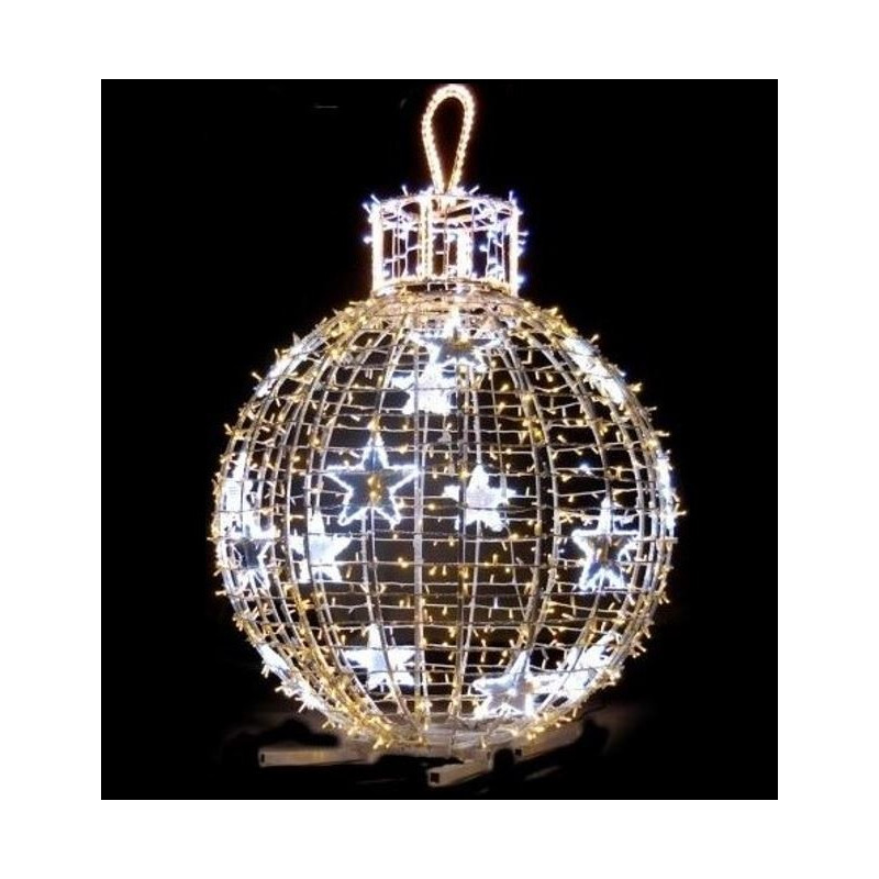 Décoration de Noël en 3D, Boule lumineuse sur pied de Noël