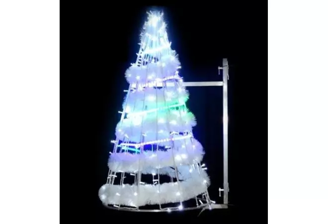 Cône Lumineux bande spirale en 3D - Décor pour poteau - illumination de Noël pour mairie - Net Collectivités