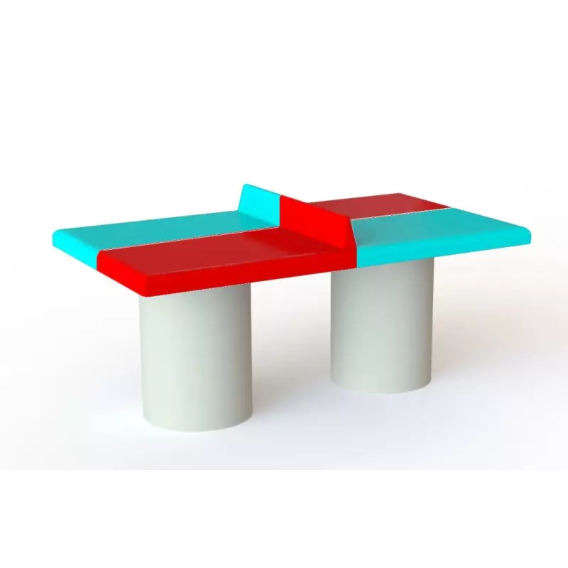 Table de Ping-Pong bicolore en béton pour enfants - Net collectivités