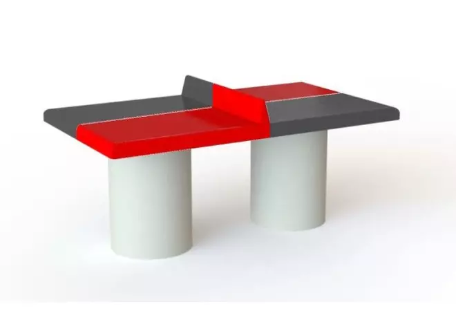 Table de Ping-Pong bicolore en béton pour enfants - Net collectivités