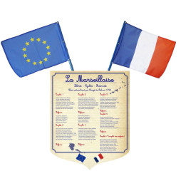 Écusson porte drapeaux. De 1 à 5 drapeaux