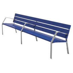 Banc en aluminium bleu peint