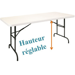 MIO, Table pliante pour fête, L:P 183 x 76 cm, Blanc