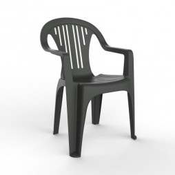 Fauteuil en polypro pour extérieur anthracite