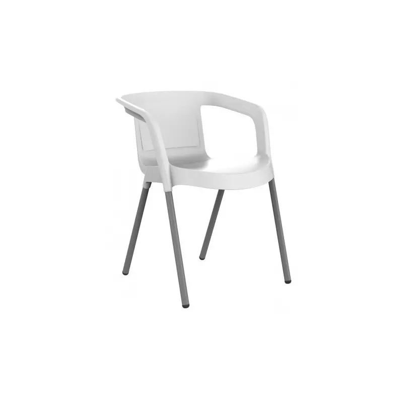 Chaise blanche avec accoudoirs pour extérieur