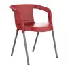 Chaise rouge avec accoudoirs empilable