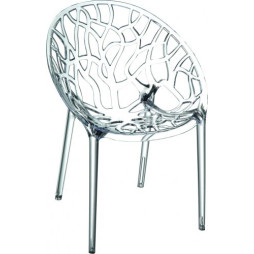 Fauteuil transparent forme coque en polycarbonate